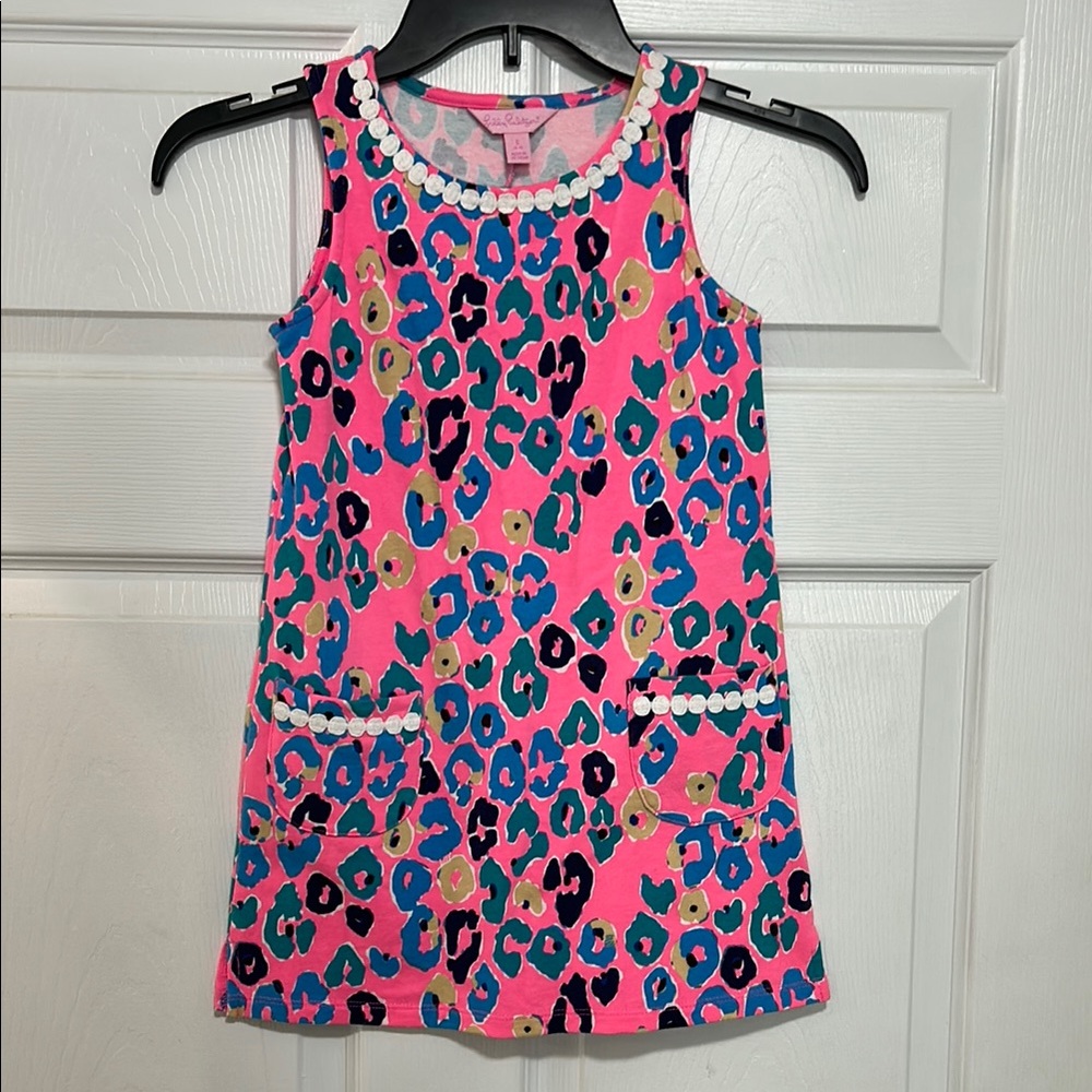 Lilly Pulitzer girls size 4/5 Pink Animal Print Tank Dress